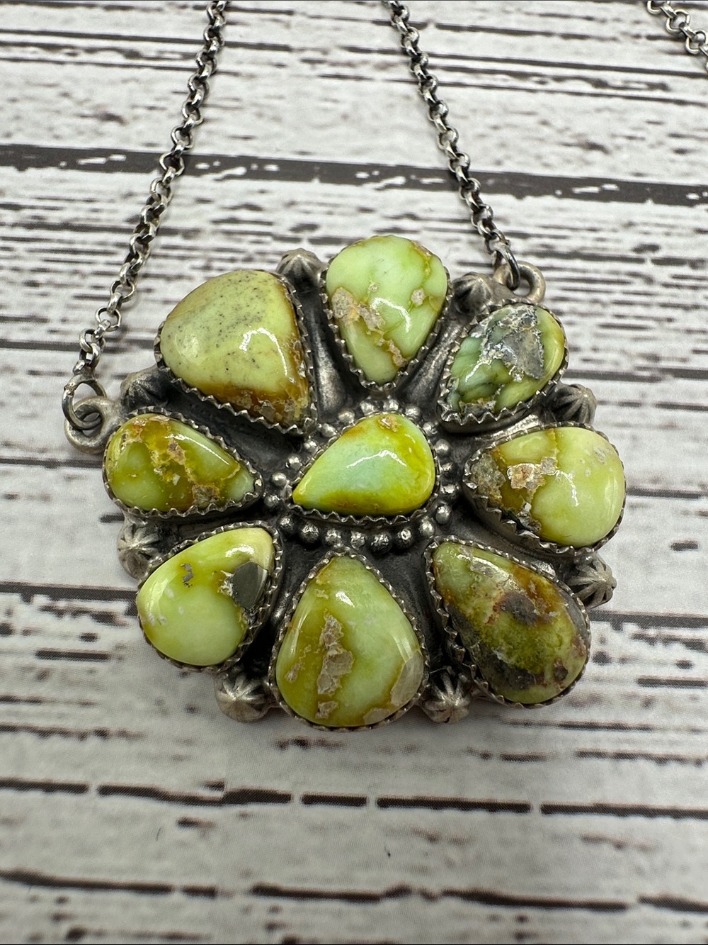 Green Palomino Teardrop Cluster Necklace - Women Jewelry